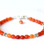 Carnelian Drop 6mm Faceted beads adjustable stacking bracelet