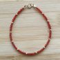 Carnelian Round 2mm Smooth beads adjustable stacking bracelet