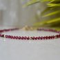 Garnet Round 2.5mm Faceted beads adjustable stacking bracelet
