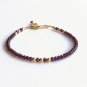 Garnet Round 3.5mm Faceted beads adjustable stacking bracelet