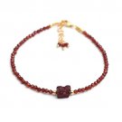 Garnet Round 2-8mm Faceted beads adjustable stacking bracelet