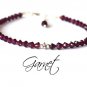 Garnet Fancy 5x4mm Faceted beads adjustable stacking bracelet