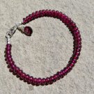 Garnet Rondelle 4mm Smooth beads adjustable stacking bracelet