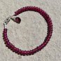 Garnet Rondelle 4mm Smooth beads adjustable stacking bracelet