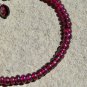 Garnet Rondelle 4mm Smooth beads adjustable stacking bracelet