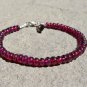 Garnet Rondelle 4mm Smooth beads adjustable stacking bracelet