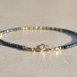 Hematite Round 3mm Faceted beads adjustable stacking bracelet