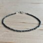 Hematite Round 2mm Faceted beads adjustable stacking bracelet