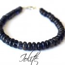 Iolite Rondelle 6mm Smooth beads adjustable stacking bracelet