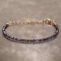 Iolite Round 2.5mm Faceted beads adjustable stacking bracelet
