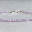 Kunzite Round 2mm  Faceted beads adjustable stacking bracelet