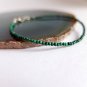Malachite Round 3mm Smooth beads adjustable stacking bracelet