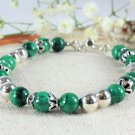 Malachite Round 8mm Smooth beads adjustable stacking bracelet