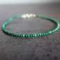 Malachite Round 2mm Smooth beads adjustable stacking bracelet