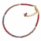 Sapphire Round 3mm Faceted beads adjustable stacking bracelet