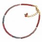 Sapphire Round 3mm Faceted beads adjustable stacking bracelet