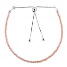 Sunstone Round 3mm Faceted beads adjustable stacking bracelet