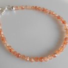 Sunstone Round 4mm Faceted beads adjustable stacking bracelet
