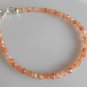 Sunstone Round 4mm Faceted beads adjustable stacking bracelet