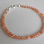 Sunstone Round 4mm Faceted beads adjustable stacking bracelet