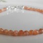 Sunstone Round 4mm Faceted beads adjustable stacking bracelet