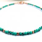 Turquoise Round 3mm Smooth beads adjustable stacking bracelet