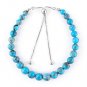 Turquoise Round 6mm Smooth beads adjustable stacking bracelet