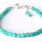 Amazonite Round 4mm Faceted beads adjustable stacking bracelet