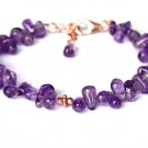 Amethyst Fancy 4-6mm Smooth beads adjustable stacking bracelet
