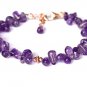 Amethyst Fancy 4-6mm Smooth beads adjustable stacking bracelet