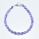 Amethyst Oval 4X6mm Faceted beads adjustable stacking bracelet