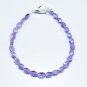 Amethyst Oval 4X6mm Faceted beads adjustable stacking bracelet