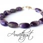 Amethyst Oval 6x10mm Smooth beads adjustable stacking bracelet