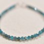 Apatite Round 4.5mm Faceted beads adjustable stacking bracelet
