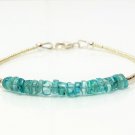 Apatite Rondelle 3mm Smooth beads adjustable stacking bracelet