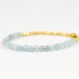Aquamarine Round 4mm Smooth beads adjustable stacking bracelet