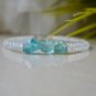 Aquamarine Tumble 8mm Rough beads adjustable stacking bracelet