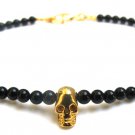 Black Onyx Round 5mm Smooth beads adjustable stacking bracelet