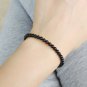 Black Onyx Round 8mm Smooth beads adjustable stacking bracelet