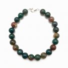Bloodstone Round 8mm Smooth beads adjustable stacking bracelet