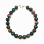 Bloodstone Round 8mm Smooth beads adjustable stacking bracelet
