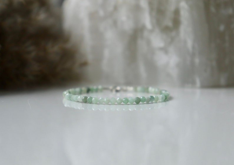 Burma Jade Round 3mm Smooth beads adjustable stacking bracelet