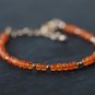 Carnelian Round 3mm Faceted beads adjustable stacking bracelet
