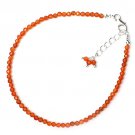 Carnelian Round 2mm Faceted beads adjustable stacking bracelet