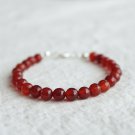Carnelian Round 6mm Faceted beads adjustable stacking bracelet
