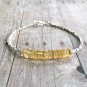 Citrine Rondelle 6mm Smooth beads adjustable stacking bracelet