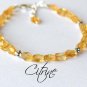 Citrine Fancy 6-8mm Faceted beads adjustable stacking bracelet