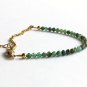 Emerald Round 3.5mm Faceted beads adjustable stacking bracelet