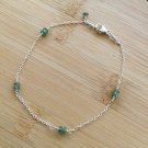 Emerald Rondelle 3mm Smooth beads adjustable stacking bracelet