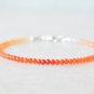 Fire Opal Round 2mm Faceted beads adjustable stacking bracelet
